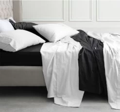 Hotel Grande 400THC Egyptian Cotton Sateen Mega Fitted Or Flat Sheet Range Granite