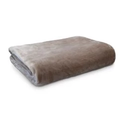 Lucia 350GSM Ultra Soft Velvet Fleece Blanket Range Stone