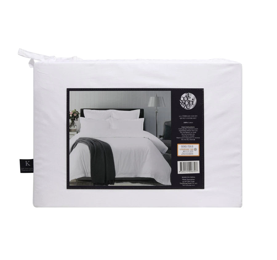 Accessorize Hotel Deluxe Tailored Quilt Cover Set Range White - Image 6