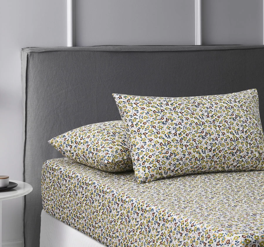 Accessorize Lisa Washed Cotton Fitted Sheet Combo Set Teal