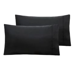 Accessorize Satin Standard Pillowcase Pair Black