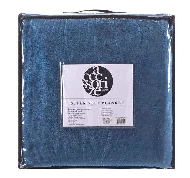 Accessorize Super Soft Blanket Range Ink Blue - Image 3