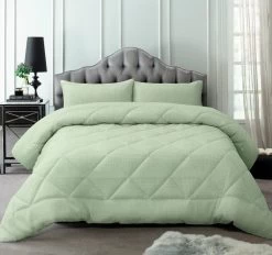 Accessorize Waffle Stripe Comforter Set Range Sage