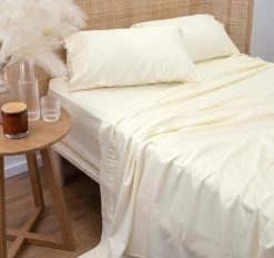 Bamboo Eco 400THC Cotton Mega Sheet Set Range Ivory