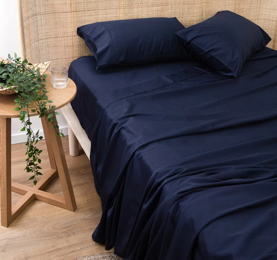Bamboo Eco 400THC Cotton Mega Sheet Set Range Navy
