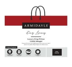 Luxury 1100g King Medium Pillow