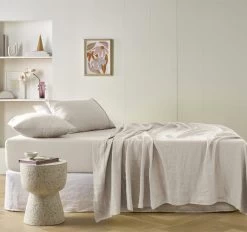 Stonewashed French Linen Mega Sheet Set Range Natural