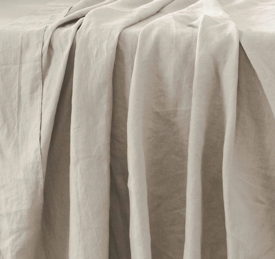 Stonewashed French Linen Mega Sheet Set Range Natural - Image 2
