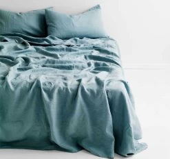 Emile Fitted Or Flat Sheet Range Agean Blue