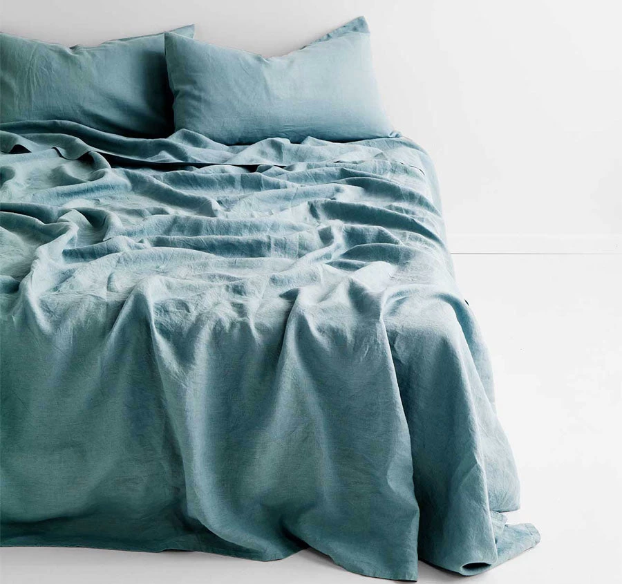 Emile Fitted Or Flat Sheet Range Agean Blue