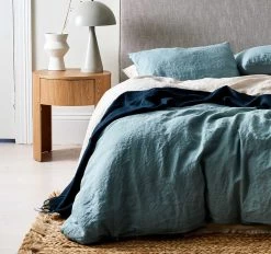 Emile Quilt Cover Range Agean Blue