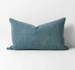 Heavy Linen 40x65cm Filled Cushion Bluestone