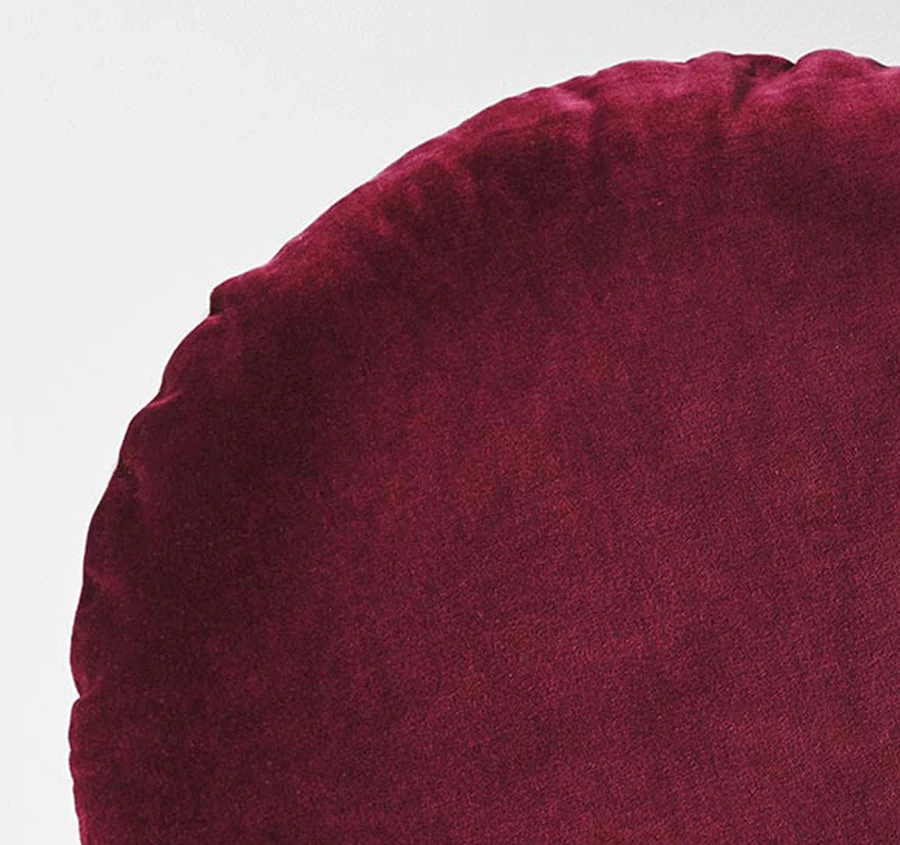 Luxury Velvet 55cm Filled Round Cushion Merlot - Image 2