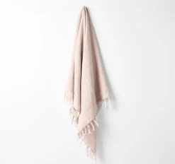 Vintage Linen Fringe 130x170cm Throw Rug Shell