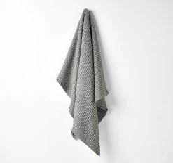 Waffle 140x200cm Throw Rug Dusty Blue