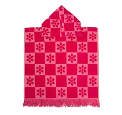 Daisy Check Kids Poncho Pink