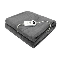 Bambury 120x160cm Heated Throw Rug Grey