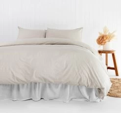 Temple Organic Cotton Quilt Cover Set Range Pebble