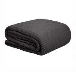 Waffle Weave Blanket Range Charcoal