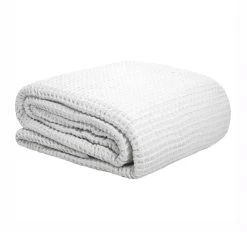 Waffle Weave Blanket Range White