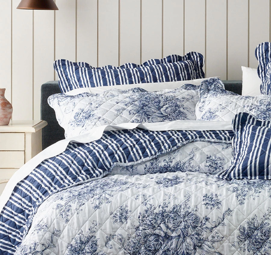 Bianca Amorette 5-7 Piece Bedspread Set Range Blue - Image 4