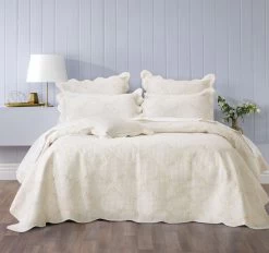 Bianca Belle Bedspread Range Ecru
