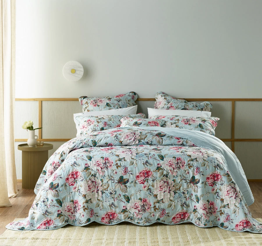 Bianca Charlene Bedspread Set Range Blue
