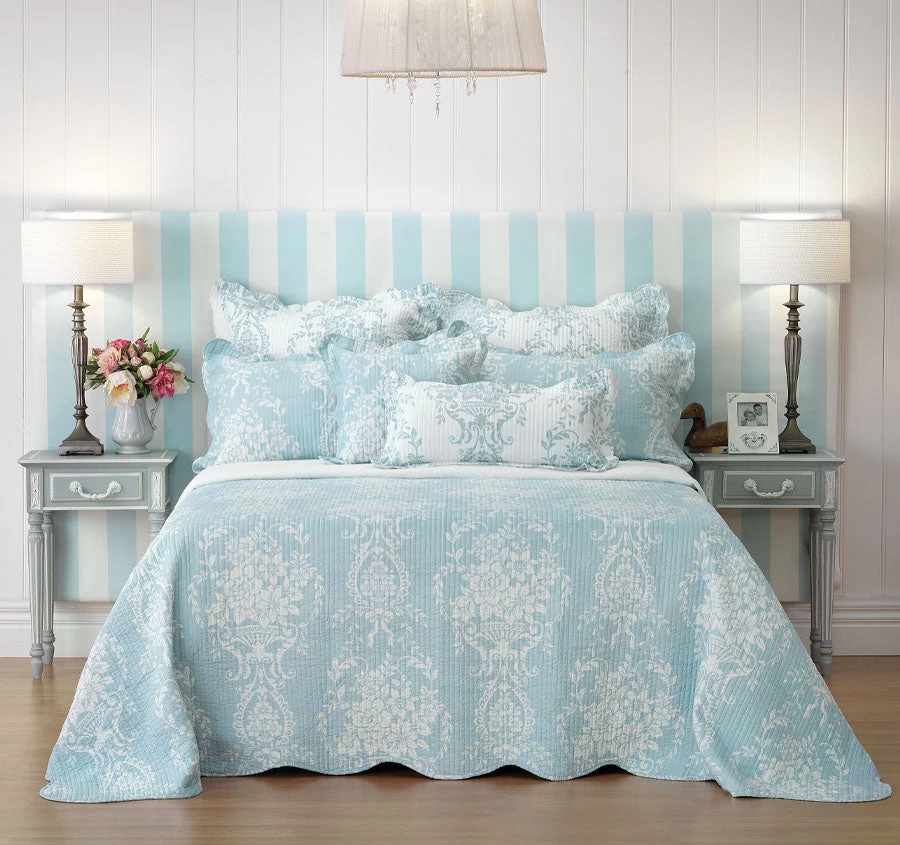 Bianca Florence Bedspread Set Range Blue