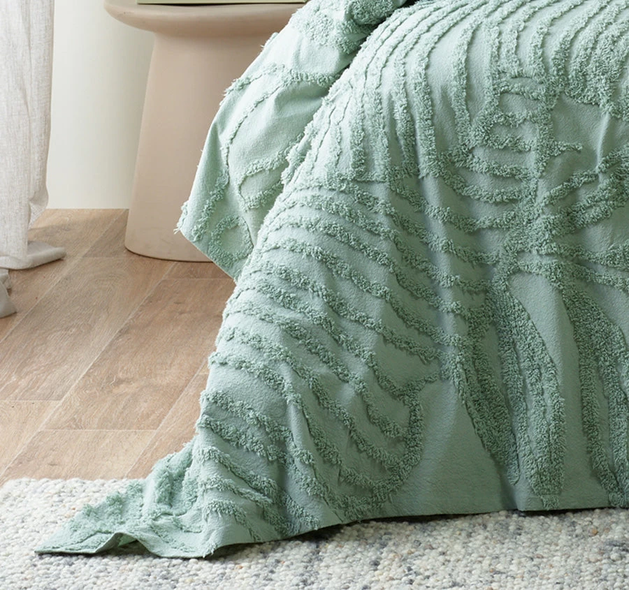 Bianca Foliage Bedspread Set Range Sage - Image 3