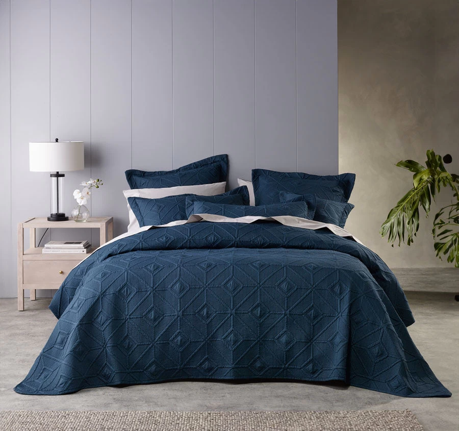 Bianca Kazimir Coverlet Set Range Navy
