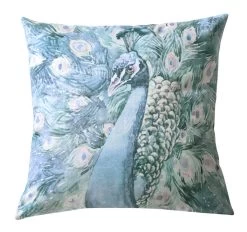 Bianca Peacock 43x43cm Filled Velvet Cushion Teal