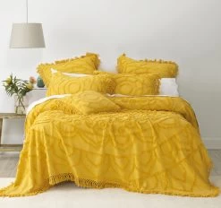 Bianca Santorini Bedspread Set Range Mustard