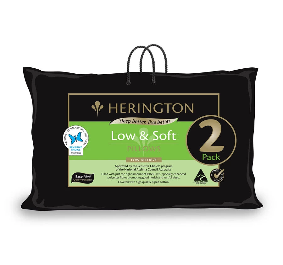 Twin Pack Standard Pillows Low And Soft