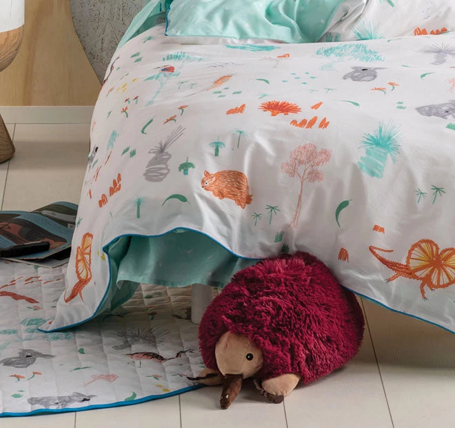 Aussie Friends Quilt Cover Set Range Aqua - Image 3