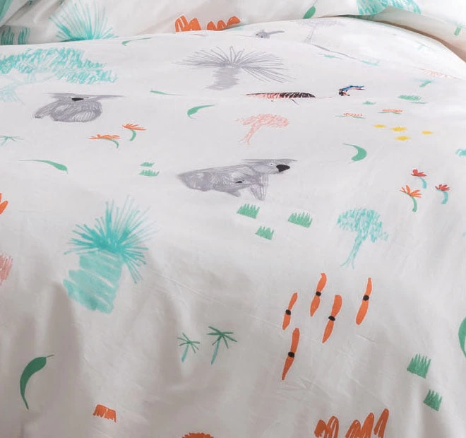 Aussie Friends Quilt Cover Set Range Aqua - Image 2