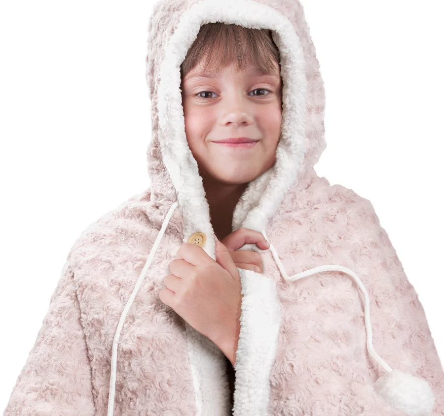 Bubblegum 101x127cm Hooded Blanket Pink