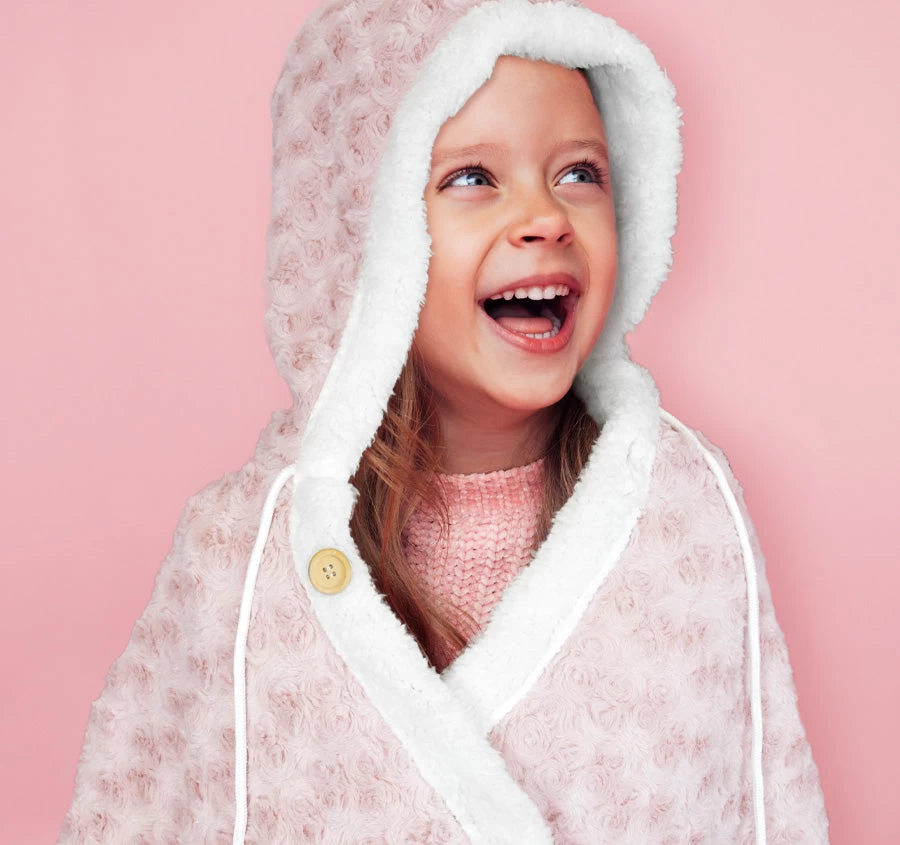 Bubblegum 101x127cm Hooded Blanket Pink - Image 4