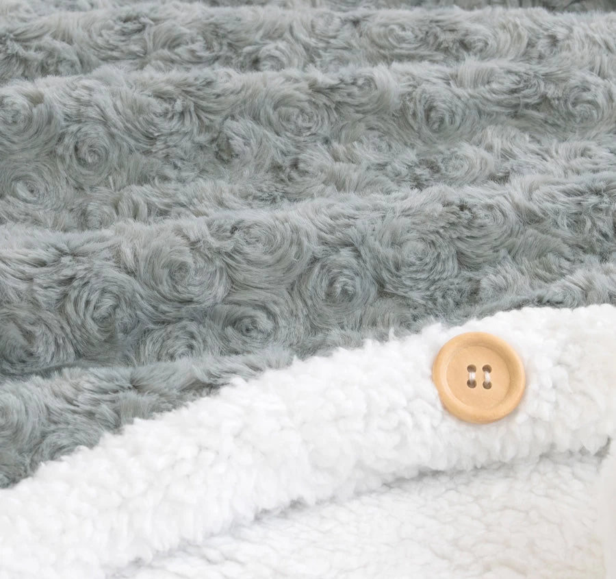 Silver Rose 101x127cm Hooded Blanket Grey - Image 2