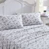Laura Ashley Faye Toile Flannelette Sheet Set Range Black