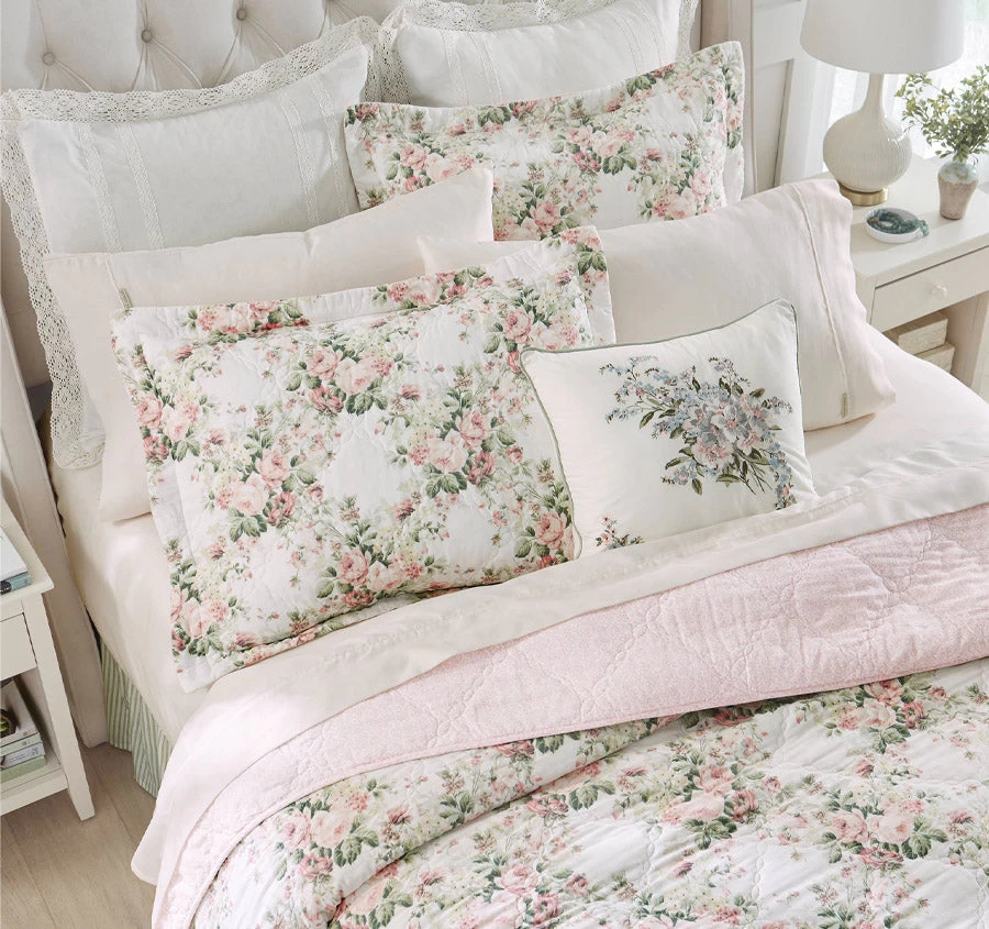 Laura Ashley Joyce Coverlet Set Peach Bellini - Image 4