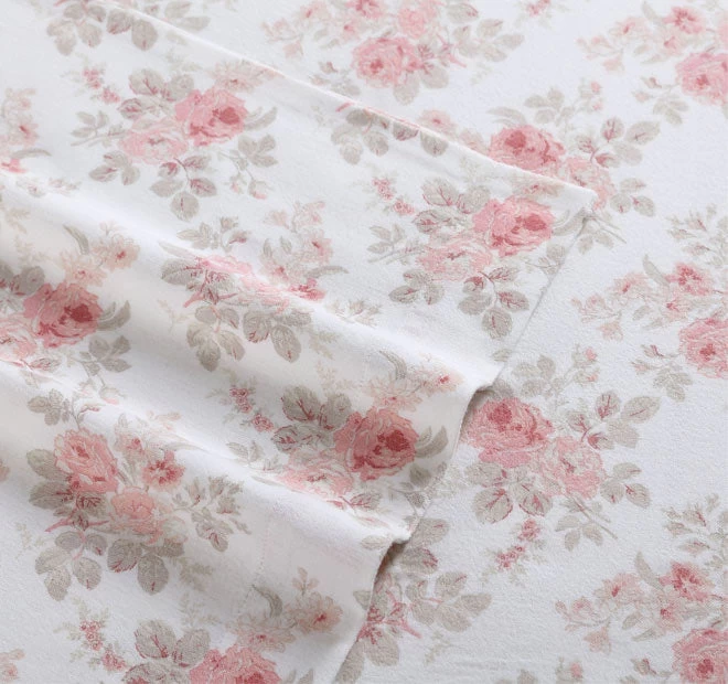 Laura Ashley Lisalee Printed Flannelette Cotton Sheet Set Range Pink - Image 2