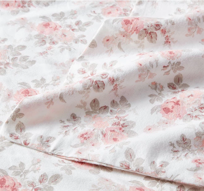 Laura Ashley Lisalee Printed Flannelette Cotton Sheet Set Range Pink - Image 4