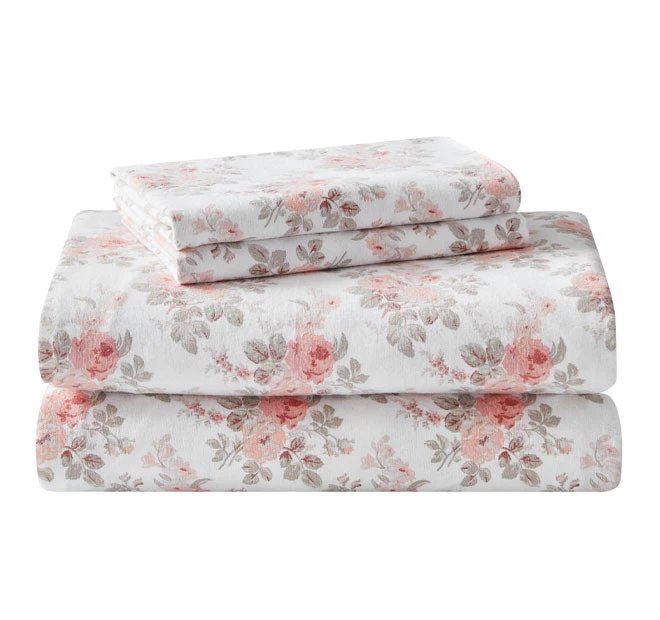 Laura Ashley Lisalee Printed Flannelette Cotton Sheet Set Range Pink - Image 5