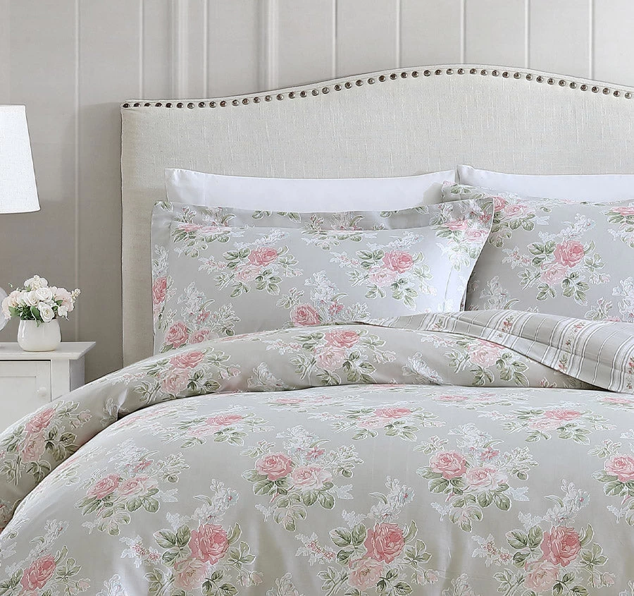 Laura Ashley Melany Quilt Cover Set Range Pink And Grey - Image 4