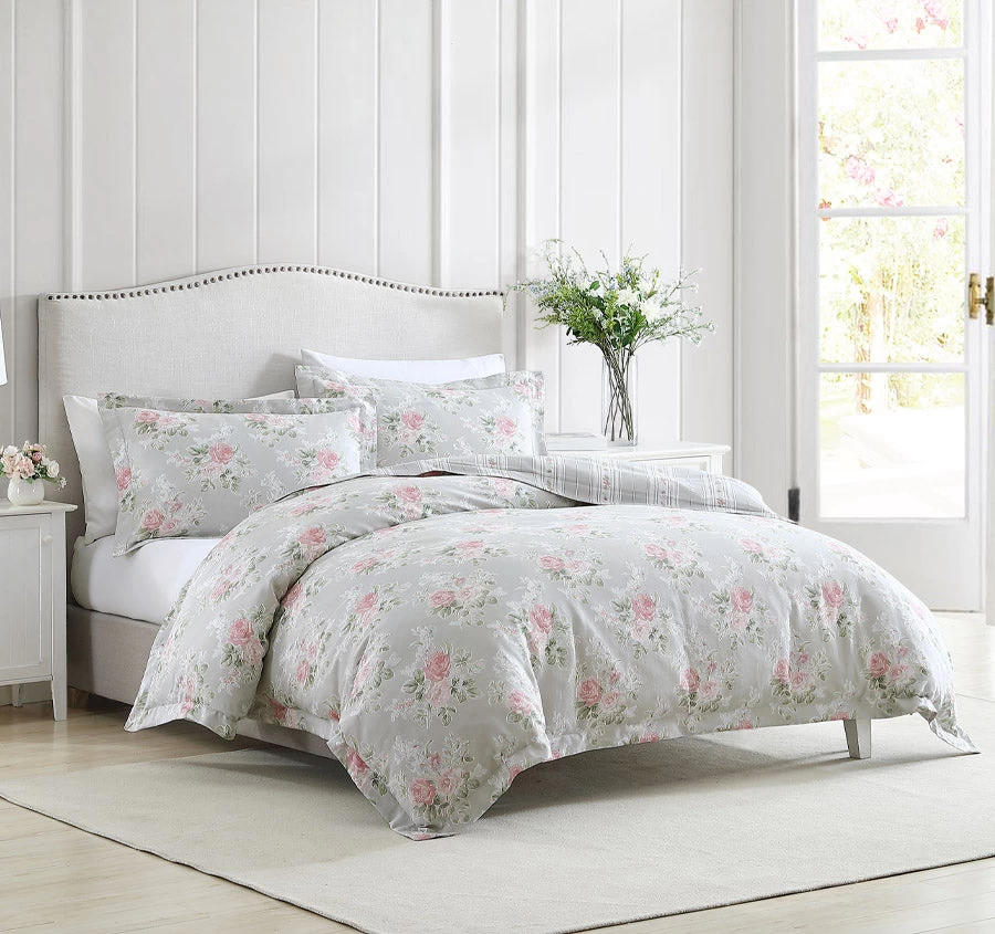 Laura Ashley Melany Quilt Cover Set Range Pink And Grey - Image 5