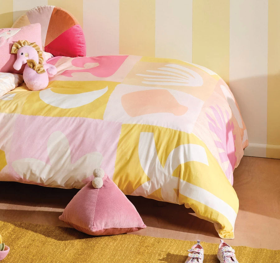 Beach Day Quilt Cover Set Range Bubblegum - Image 3
