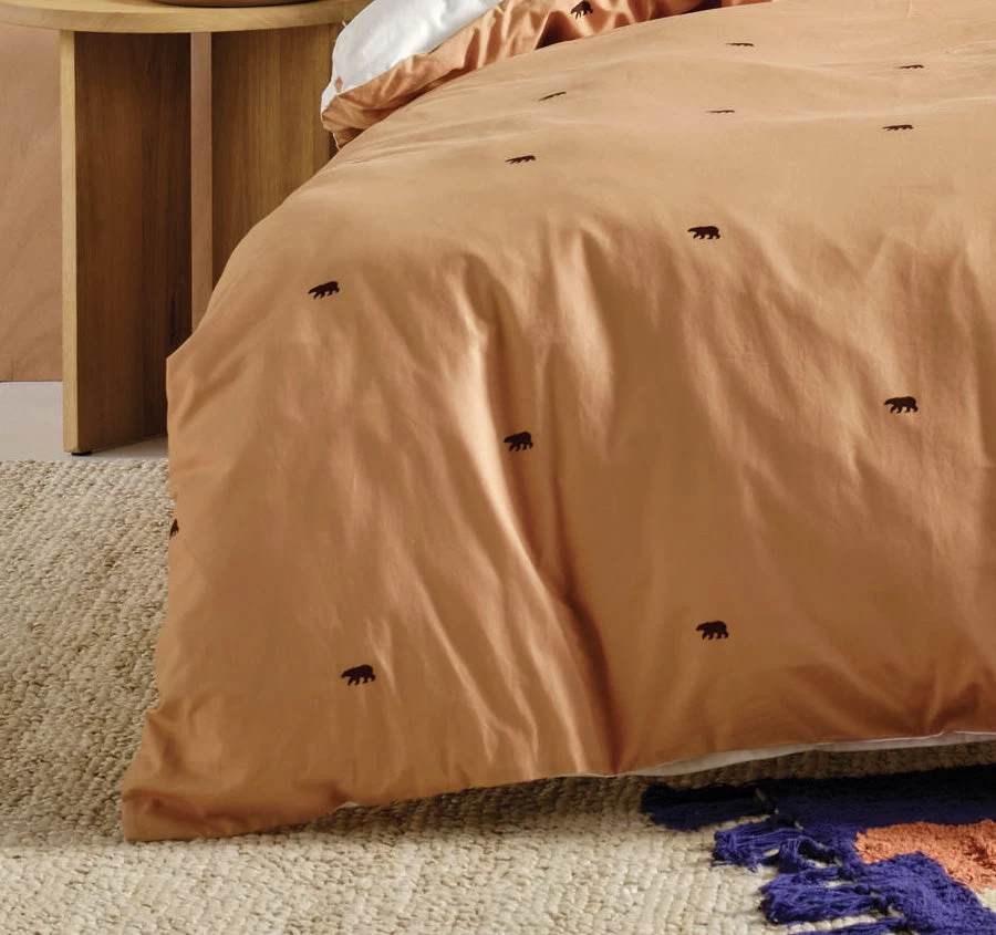 Bear Hug Quilt Cover Set Range Caramel - Image 3