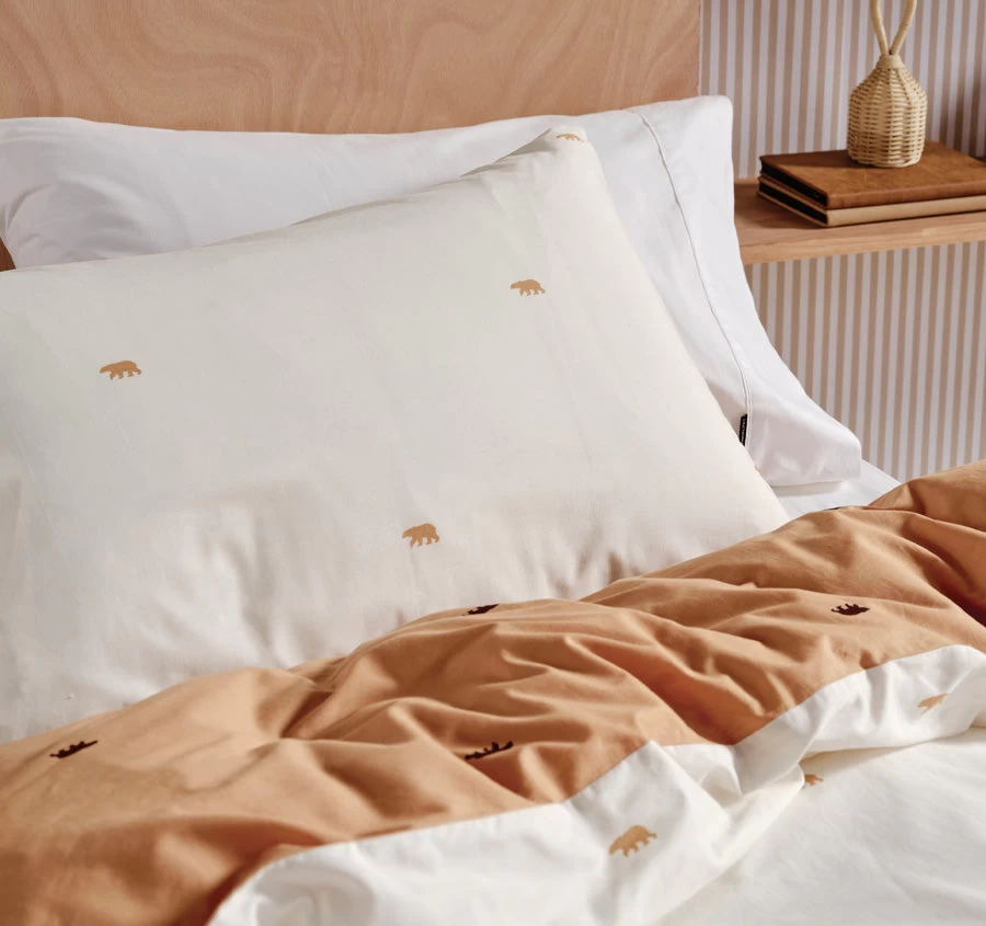 Bear Hug Quilt Cover Set Range Caramel - Image 8