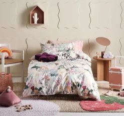 Bunny Tales Quilt Cover Set Range Pink Posy