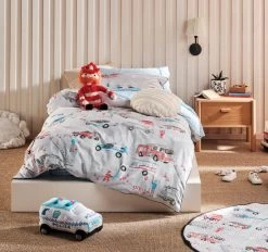 Call In The Sirens Quilt Cover Set Range Grey